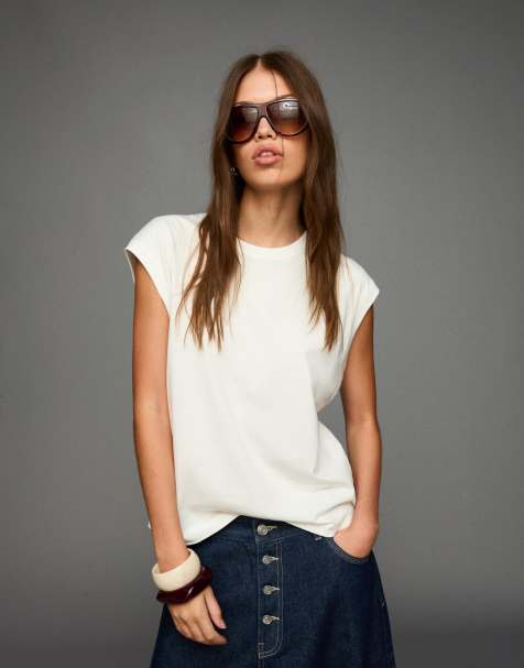 Bershka - Top sans manches - Blanc - view 1