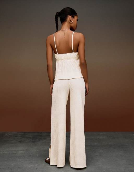 Bershka - Top scintillant style champêtre - Écru, 4 de 4