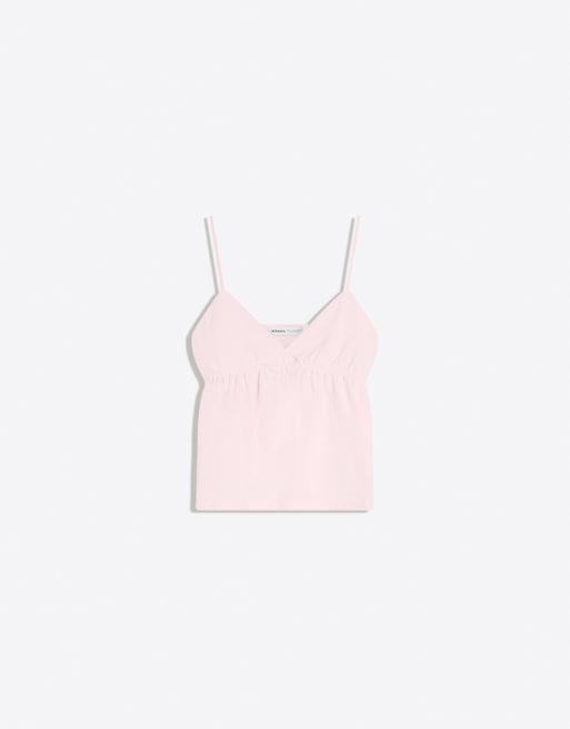 Bershka - Top volanté à bretelles - Rose, 5 de 6