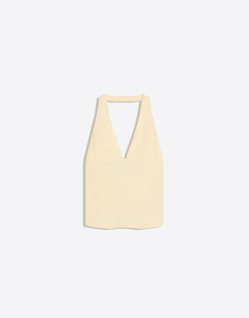 Bershka - Top zippé à l'avant - Jaune, 4 de 4