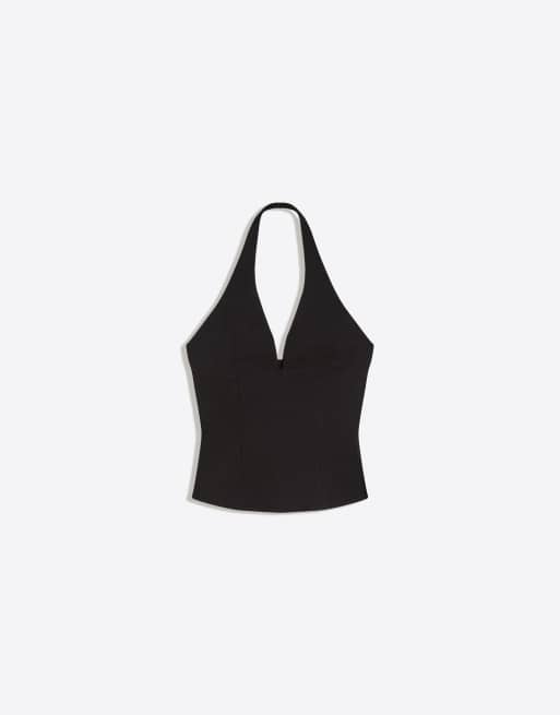 Bershka - Top zippé à l'avant - Noir, 3 de 4