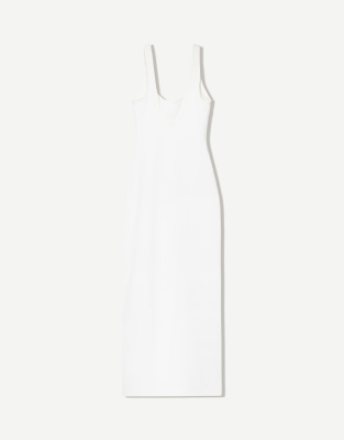 Bershka – Träger-Midikleid in Weiß - view 1