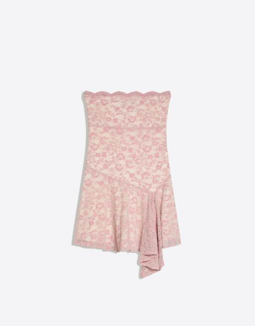 Bershka – Trägerloses Minikleid in Rosa, 2 von 4