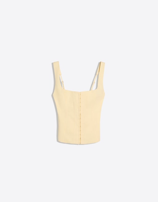Bershka – Trägeroberteil aus Bengaline in Gelb, 5 von 5