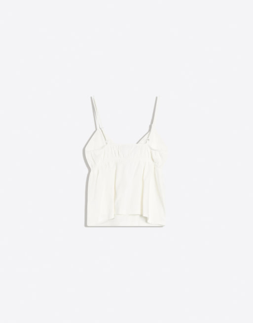 Bershka – Trägeroberteil in Weiß mit Rüschen, 5 von 5