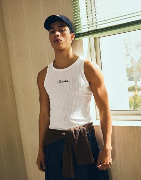 Bershka – Trägertop in Weiß mit Print - view 1