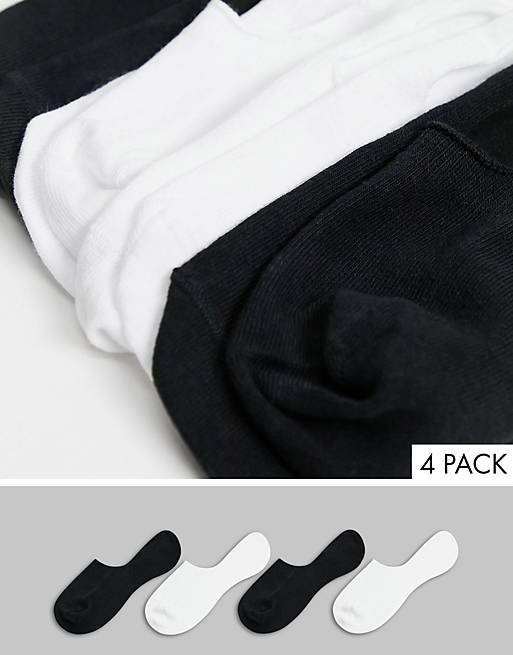 Bershka trainer liners pack in black and white