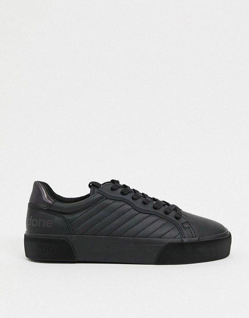 Bershka trainers with quilting detail in black