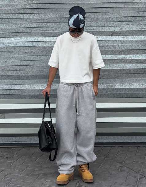 Bershka - Trainingsbroek met ballonpijpen in lichtgrijs - view 1