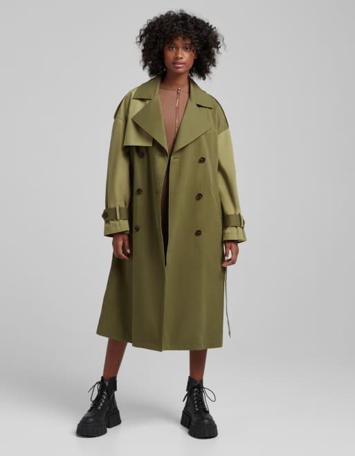 manteau trench coton bershka