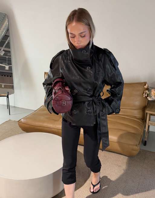 Bershka trench-coat court noir, 2 de 6