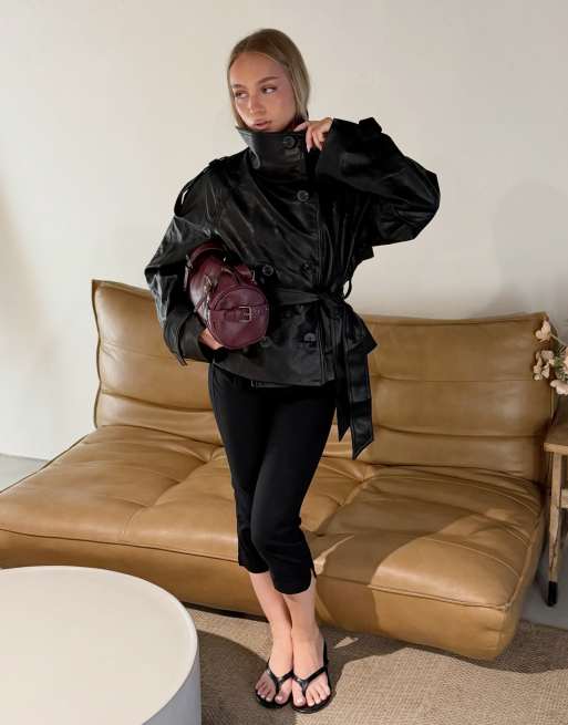 Bershka trench-coat court noir, 3 de 6