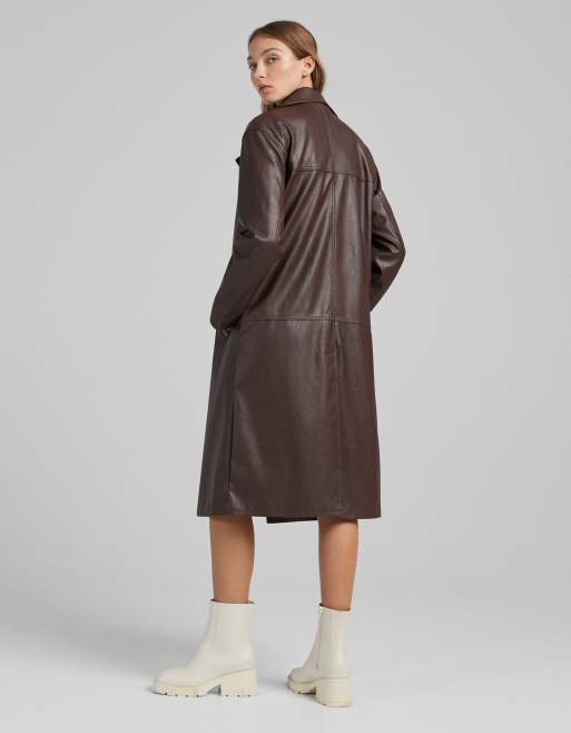 Trench simili cuir online femme bershka