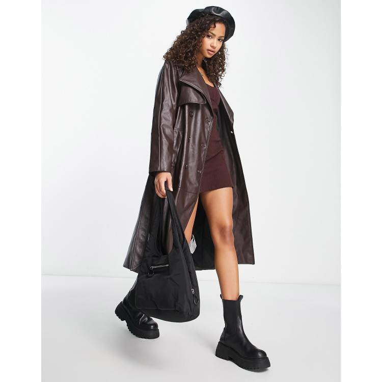 Trench simili cuir online femme bershka