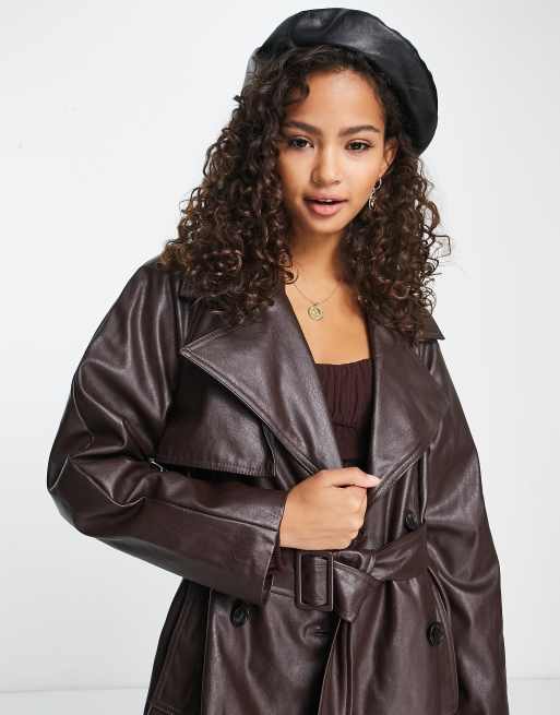 Trench simili discount cuir femme bershka