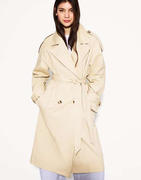 Bershka Trench coat in camel - view 1