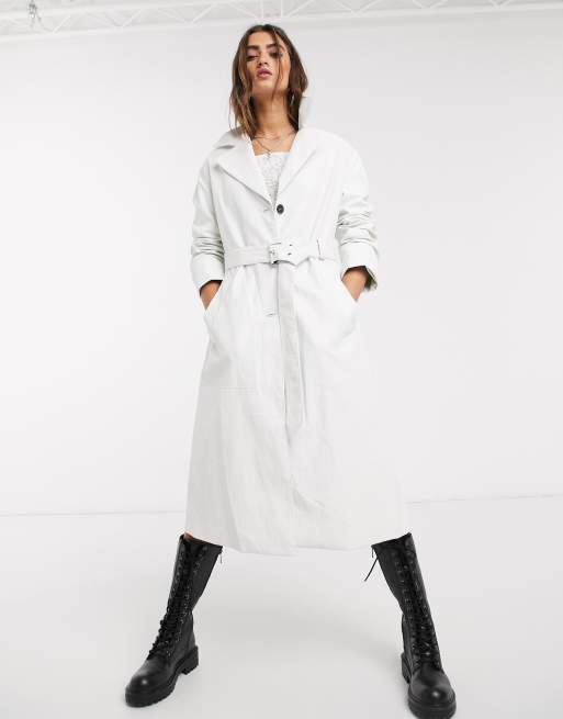 Bershka - Trench oversize bianco