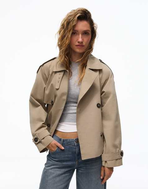 Bershka Trenchjacke in Camel - view 1