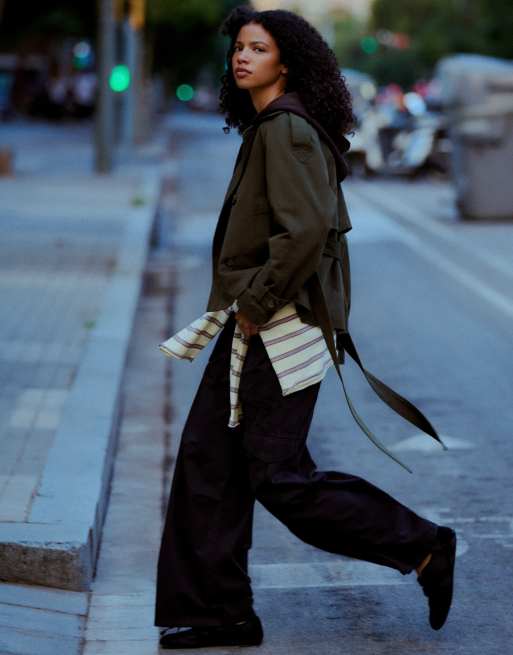 Bershka Trenchjacke in Grün, 5 von 6