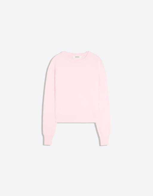 Bershka tröja med rund halsringning i rosa, 5 av 5