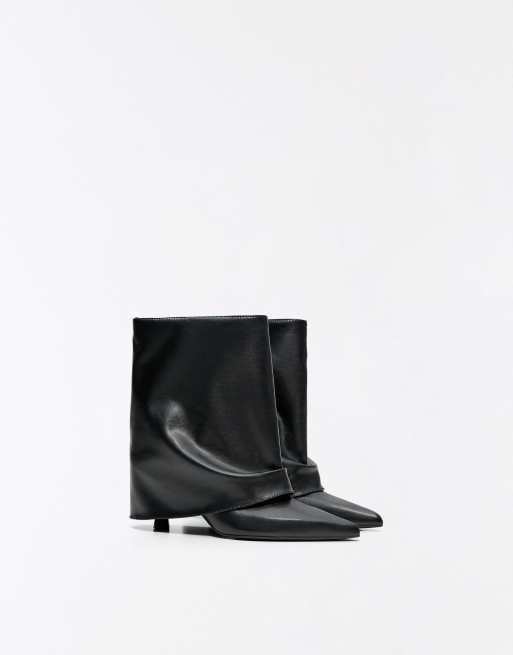 Bershka Trouser ankle boots in black, 3 of 7