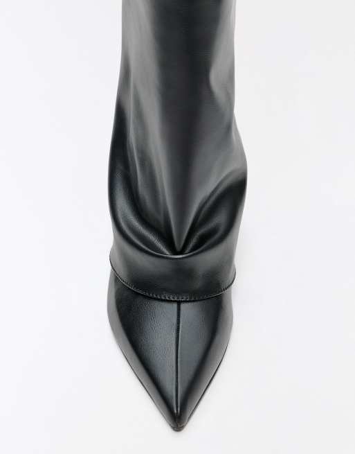 Bershka Trouser ankle boots in black, 6 of 7