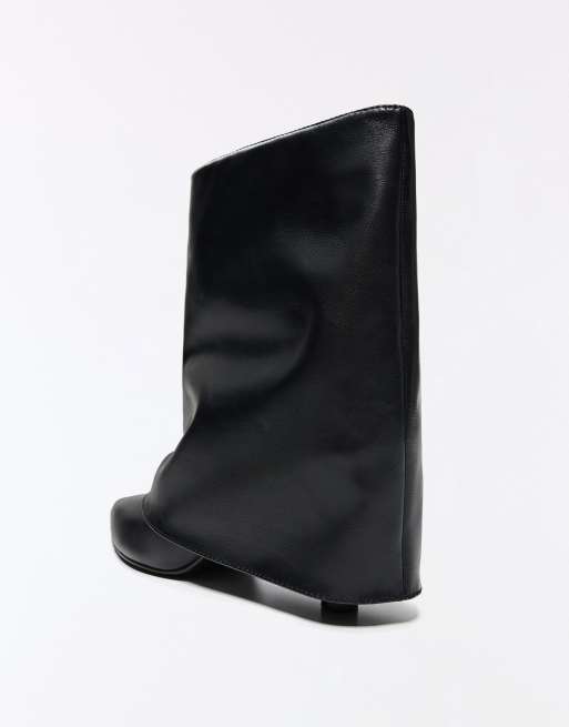 Bershka Trouser ankle boots in black, 7 of 7