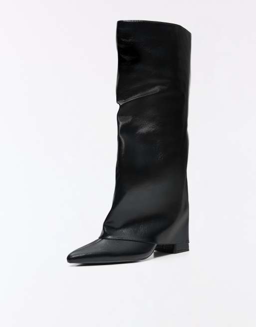 Bershka Trouser heel boots in black, 6 of 7