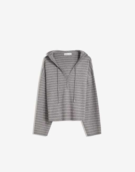 Bershka - Trui met capuchon in grijs