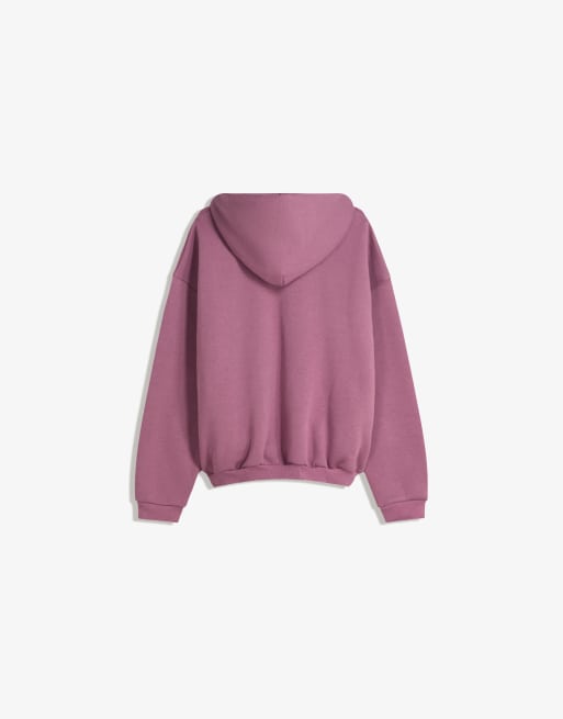 Bershka Trui met lange mouwen en print in paars ASOS