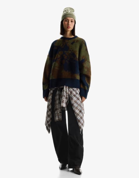 Bershka - Trui met print in groen - view 1