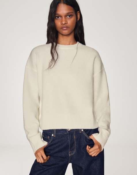 Bershka - Trui met ronde hals in ecru - view 1