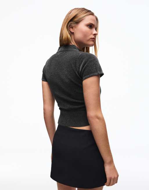 Bershka trui met sluiting in grijs en zwart, 3 van 5