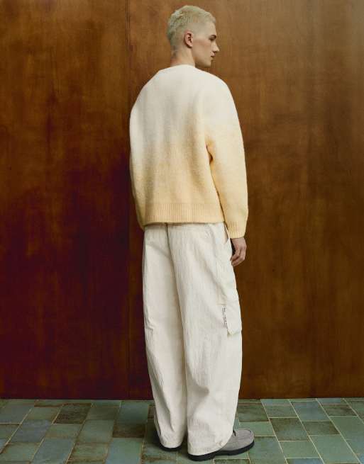 Bershka trui met verloopjacquard in geel, 4 van 7