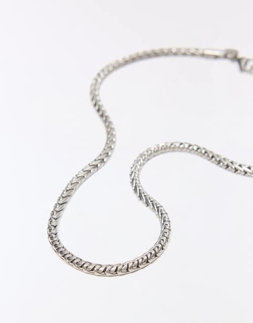 Bershka Tubular steel chain in silver, 2 of 5