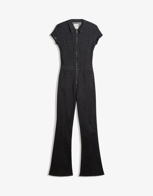 Bershka Tuta jumpsuit di jeans nera ASOS