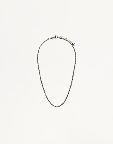 Bershka Twisted steel chain in silver - view 1