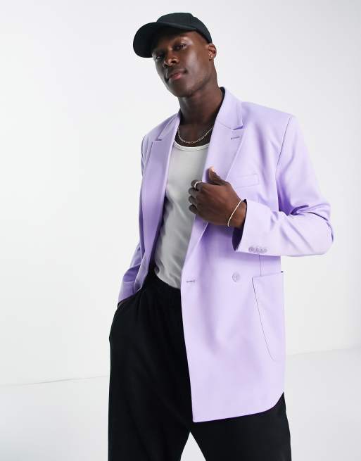 Bershka two button blazer in lilac