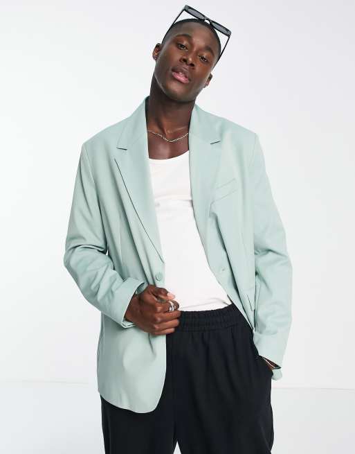 Bershka two button blazer in mint | ASOS