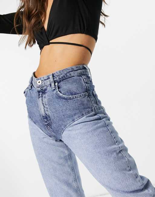 Jeans on sale bicolore bershka