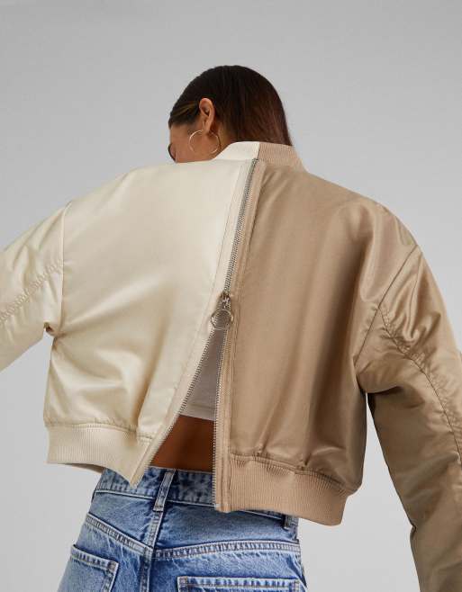 Two tone bomber discount jacket