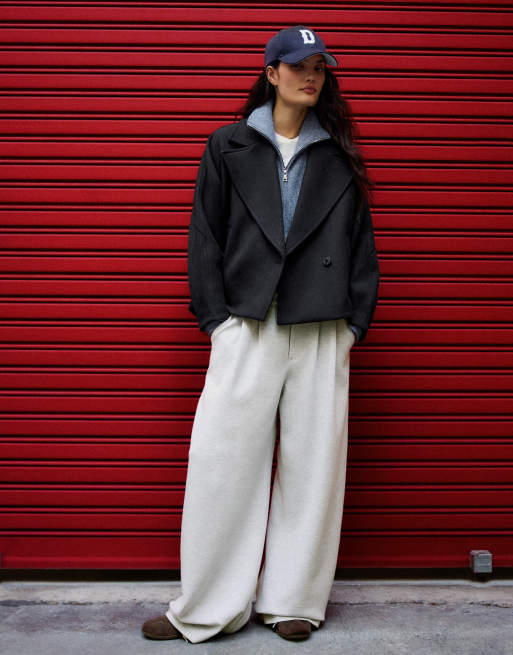 Bershka ulljacka med batwingärm i blått, 4 av 6