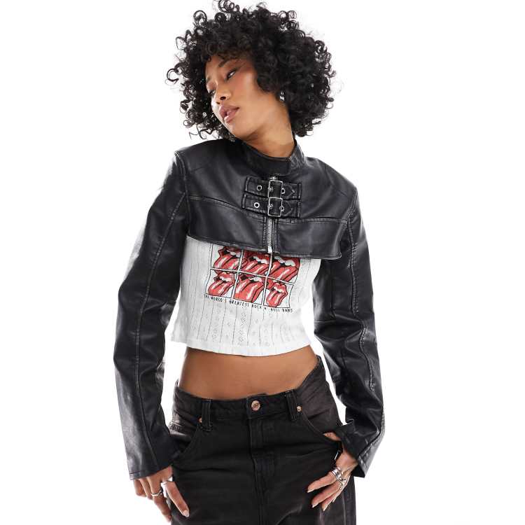 まぁ.♡さん専用★新品未使用★Faux leather crop jacket まぁ.♡さん専用☆新品未使用☆Faux leather crop jacket CLISTA