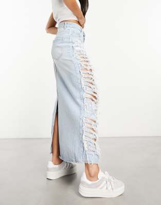 White denim outlet skirt bershka