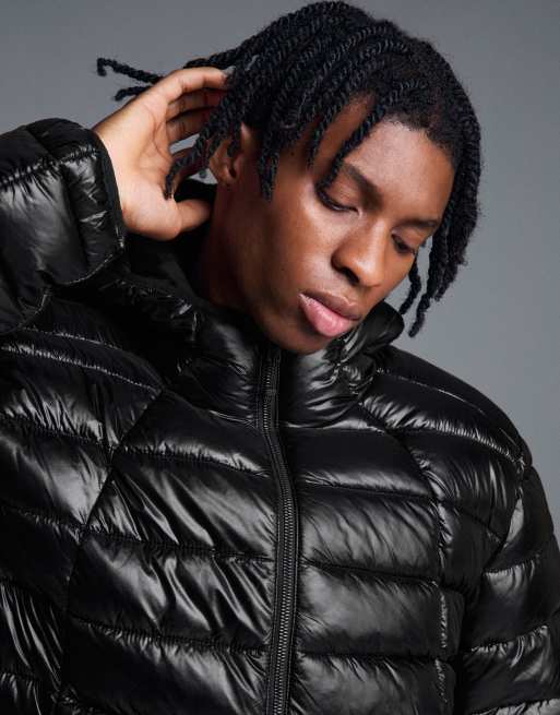 Bershka ultraleichte Steppjacke in Schwarz, 3 von 6