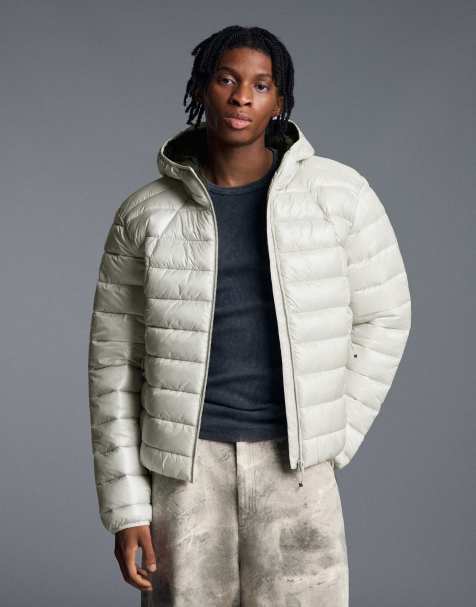 Bershka Ultralight padded jacket in sand - view 1