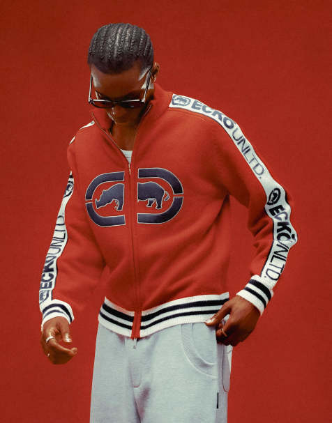 Bershka Unltd ecko jacket in red - view 1