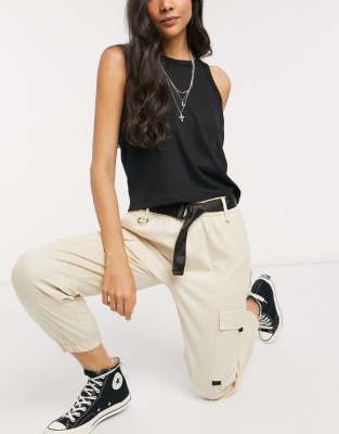 belted cargo trousers