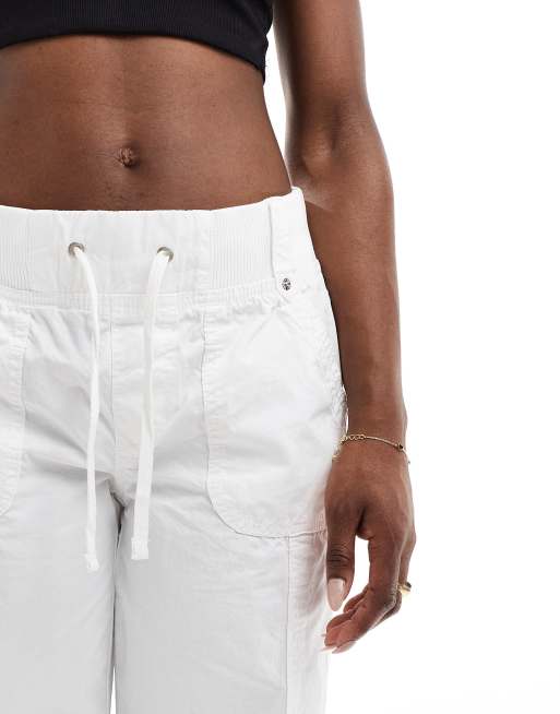 Bershka – Utility-Hose in Weiß mit weitem Schnitt und Tunnelzug , 4 von 5