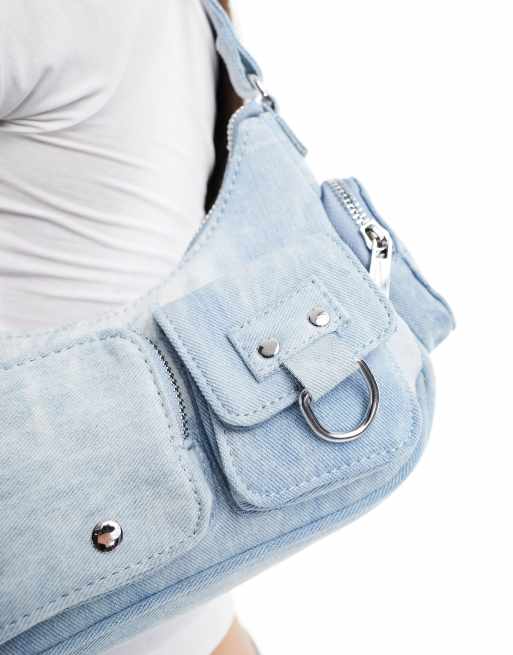 【U LAN】Utility Pocket Denim Shoulder Bag Bershka utility pocket denim shoulder bag in blue | ASOS